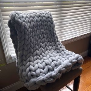 Chunky Knit Wool Blanket